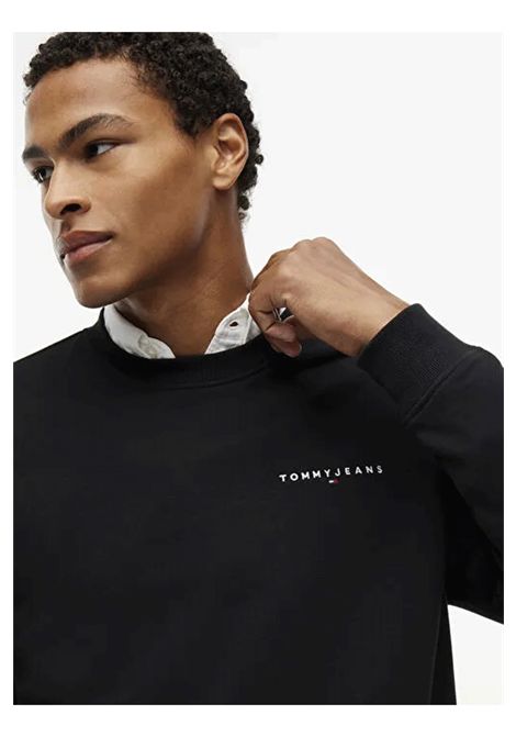 Felpa Tommy Hilfiger Reg Linear Girocollo Nero Uomo TOMMY HILFIGER | Felpe | DM0DM20249-BDS